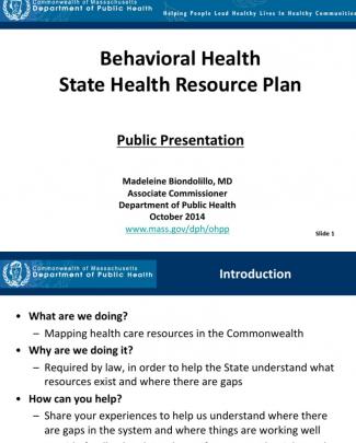 Behavioral Health Plan Public Presentation