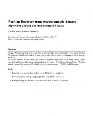 Position Recovery From Accelerometric Sensors