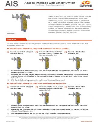 Castell Lock Specification - Type Ais-fss-kt-1