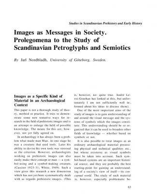 Nordbladh - Images As Messages Of Societies