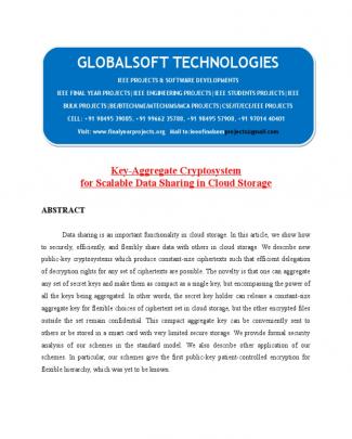 2014 Ieee .net Cloud Computing Project Key-aggregate Cryptosystem For Scalable Data Sharing In Cloud Storage