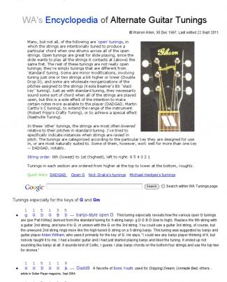 Wa's Encyclopedia Of Alternate Guitar Tunings