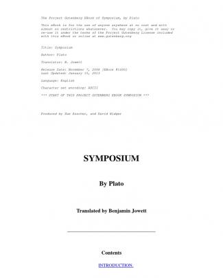 Symposium, By Plato