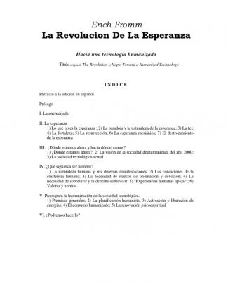 Erich Fromm - La Revolución De La Esperanza