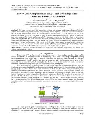 Power Loss Comparison Of Single- And Two-stage Grid-connected Photovoltaic Systems