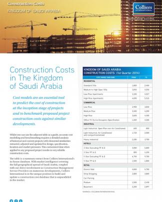 Colliers International Ksa-construction Cost In The Kingdom Of Saudi Arabia