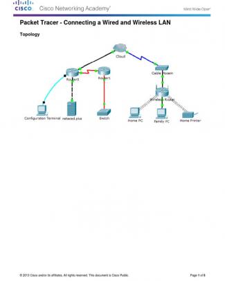 4.2.4.5 Packet Tracer - Connecting A Wired And Wireless Lan Instructions