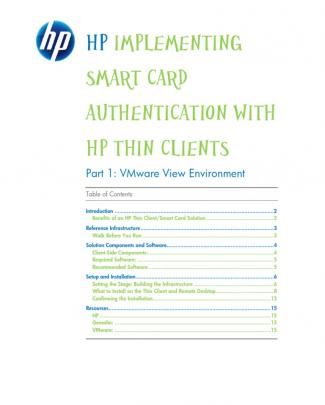 Hp Thin Client Smart Card Support White Paper