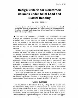 Bresler, Design Criteria For Reinforced Concrete Columns Under Axial Load And Biaxial Bending