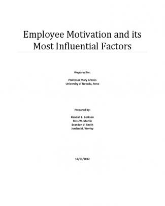 Employee Motivation Research Project Libre