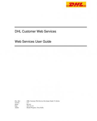 Dhl Customer Web Service Developer Guide V1 0d