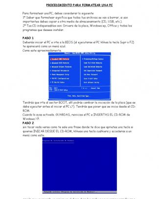 Procedimiento Para Formatear Una Pc