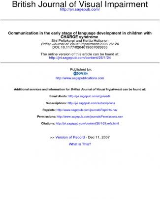 Communication In The Early Stage Of Language Development In Children With Charge Syndrome