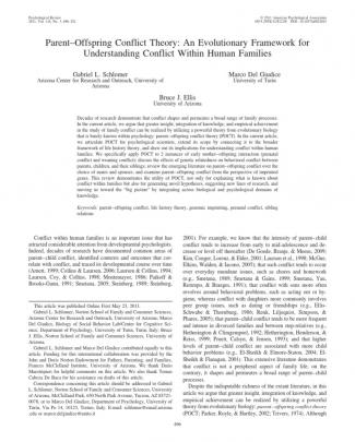 Parent–offspring Conflict Theory- An Evolutionary Framework For Understanding Conflict Within Human Families - Schlomer Et Al (2011)