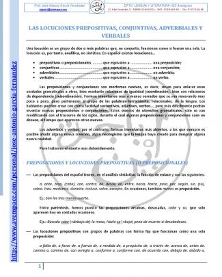 05.4- Las Locuciones Prepositivas, Conjuntivas, Adverbiales Y Verbales