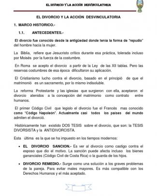 El Divorcio Y La Acción  Desvinculatoria