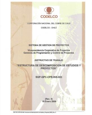 Sgp #1321 V1 Sgp Gpc Cpr Ins 003 Estructura De Descomposición De Estudios Y Proyectos