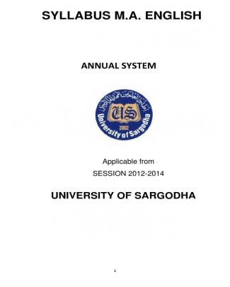 University Of Sargodha Ma English Syllabus