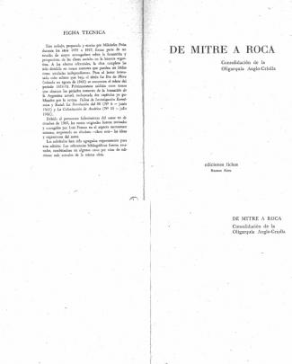 Milciades Pena De Mitre A Roca Consolidacion De La Oligarquia Anglocriolla