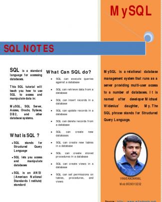 Sql Notes By Vikas Kadakkal