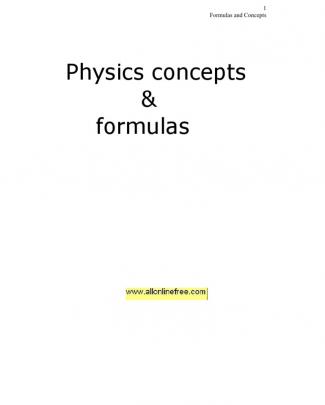 Physics Concepts And Formulas