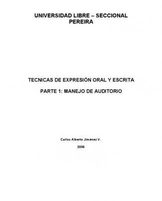 Tecnicas De Expresion Oral Y Escrita