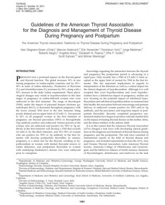 клинические рекомендации американского общества щитовидной железы по диагностике и ведению заболеваний щитовидной железы при беременности и в послеродовом периоде.