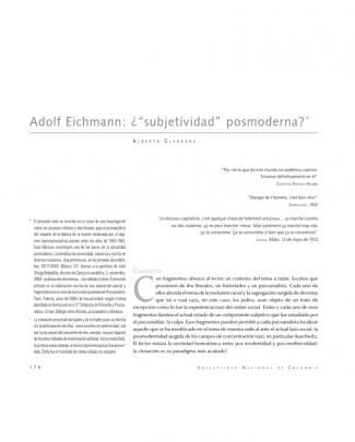 Adolf Eichmann Subjetividad” Posmoderna