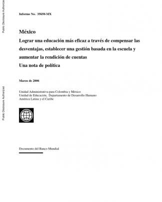 Banco Mundial, México Logara Una Educación Más Eficaz A Través De Compensar