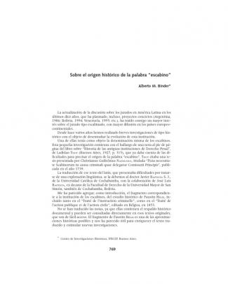 Sobre El Origen De La Palabra Escabino (alberto M. Binder)