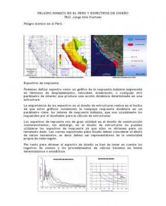 Peligro Sismico En El Peru Y Espectros De Diseño