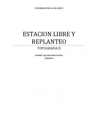 Estación Libre Y Replanteo