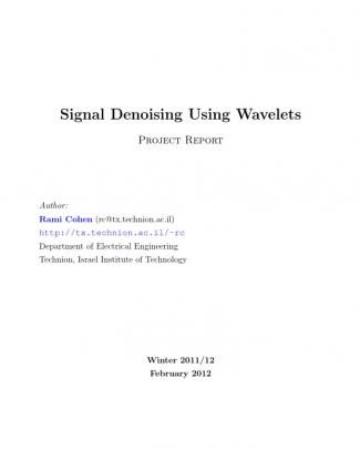 Signaldenoisingusingwavelets_ramicohen