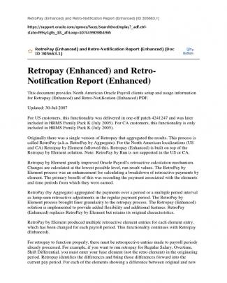 Retropay (enhanced) And Retro-notification Report (enhanced) Id 305663-1