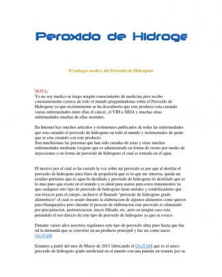 El Milagro Medico Del Peroxido De Hidrogeno