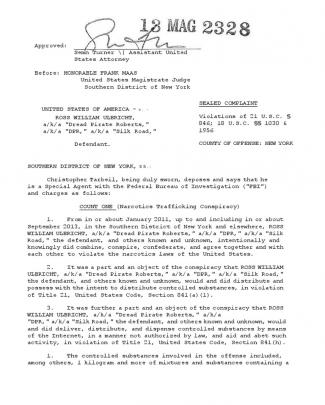 Ulbricht Criminal Complaint