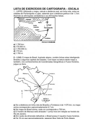 Lista De Exercc3adcios De Cartografia Escala Cc3b3pia