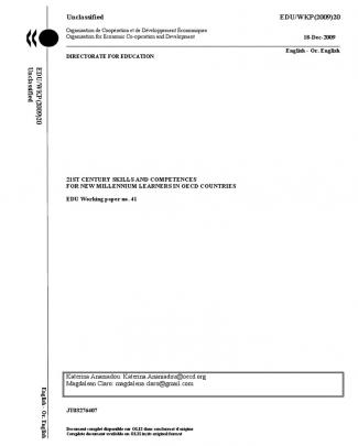 Ananiadou, Claro 2009 - 21st Century Skills And Competences