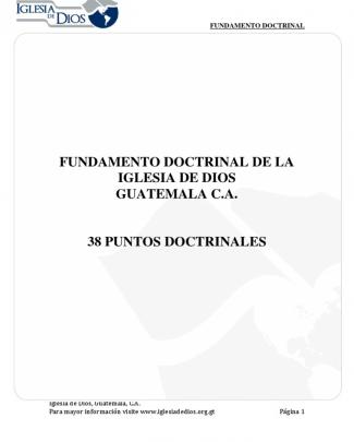 Fundamento Doctrinal De La Iglesia De Dios