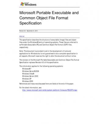 Pe & Coff Specification V8.2