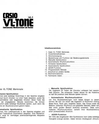 Casio Vl-tone Manual De