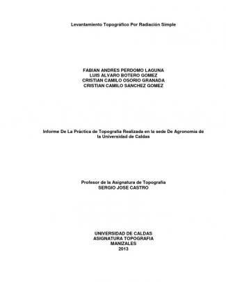 Levantamiento Topográfico Por Radiación Simple