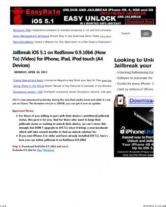 Ios 5.1 Jailbreak Instruction