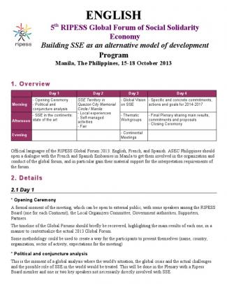 Ripess Global Forum Manila 2013 Program